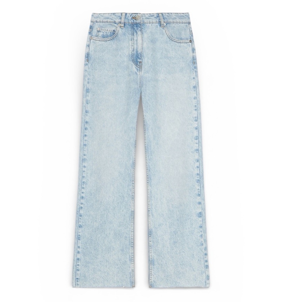 IRO Paris Briollay Light Wash Straight Leg Raw Hem Jeans Size 28